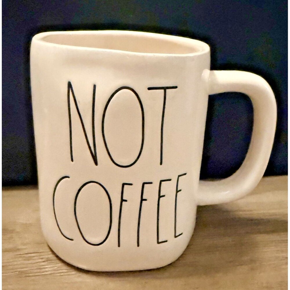 Rae Dunn NOT COFFEE Mug Coffee /Tea Artisan Collection by Magenta 16 Oz